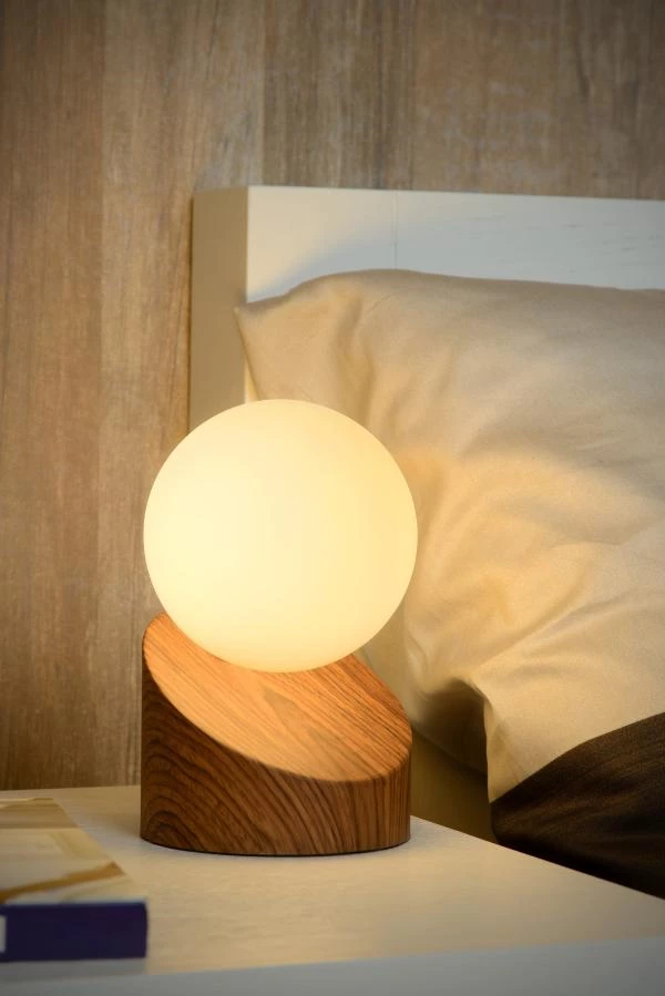 Lucide LEN - Table lamp - Ø 10 cm - 1xG9 - Wood - atmosphere 1